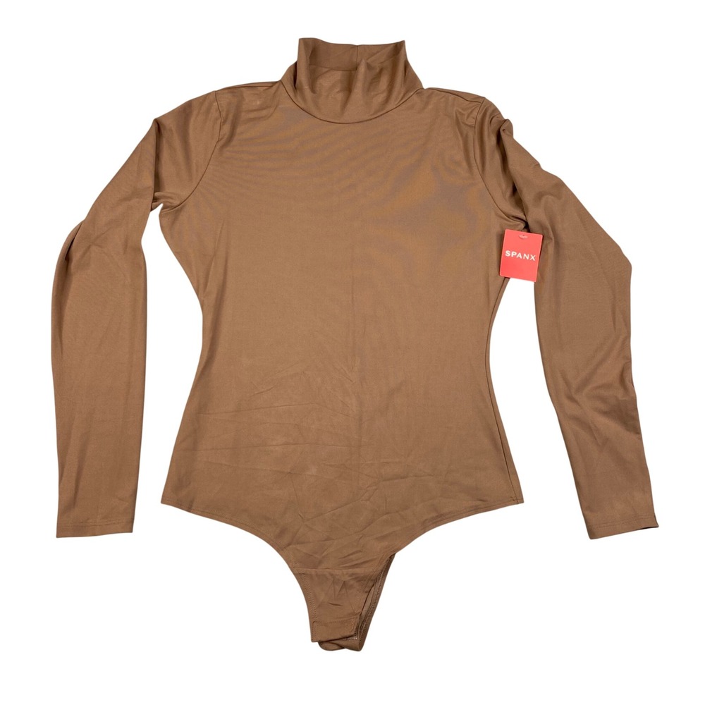 Spanx Womens Brown Long Sleeve Turtleneck Bodysuit 20306R‎ Size Medium NWT